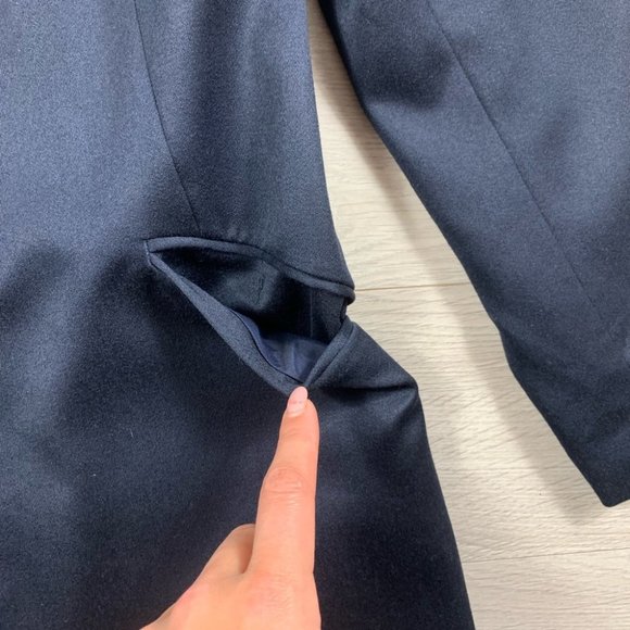 Rag & Bone Navy Blue & Black Pointed Collar Pea Coat - Picture 8 of 13